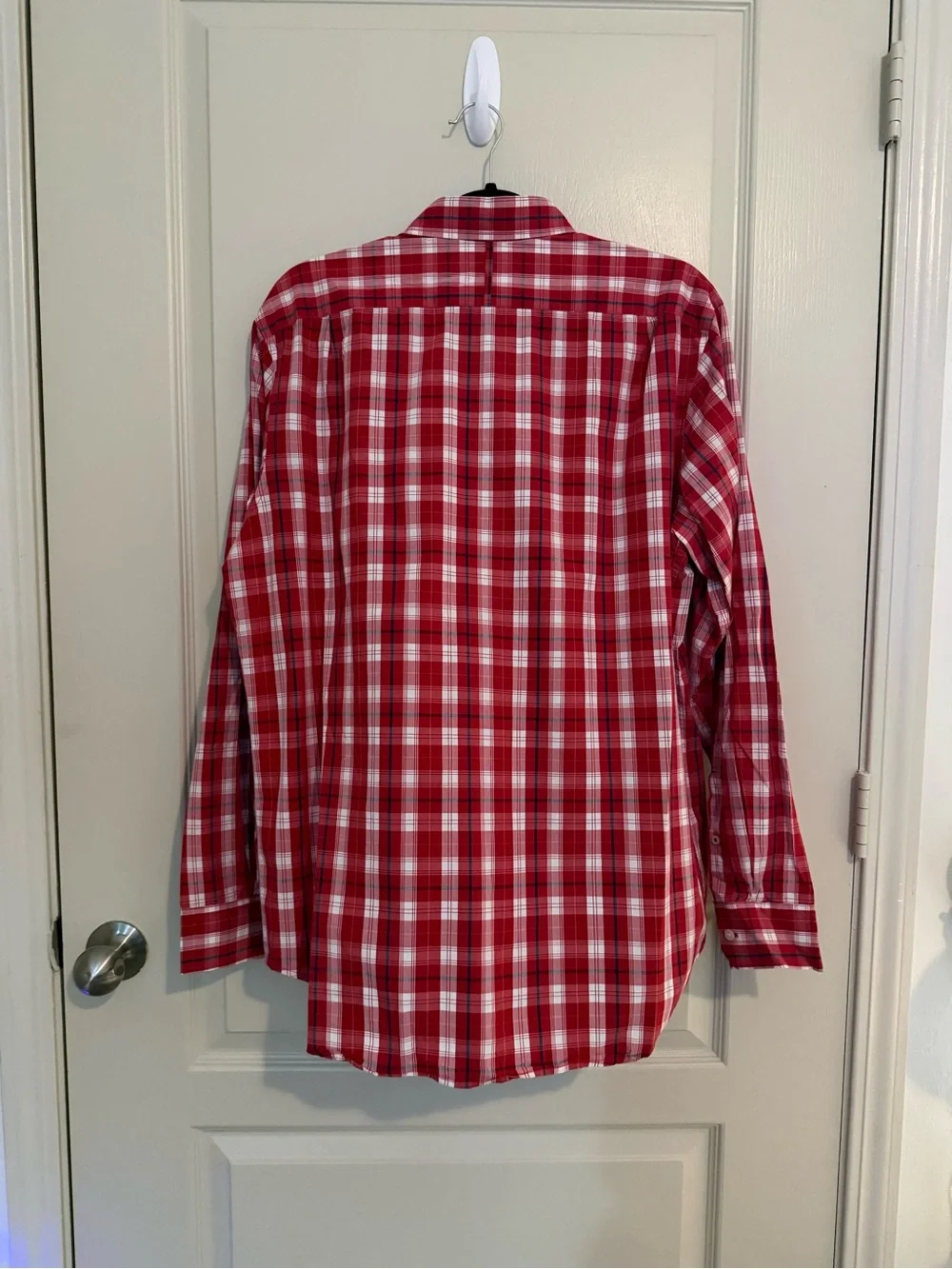 Banana Republic Red and White Plaid Button-Down Shirt